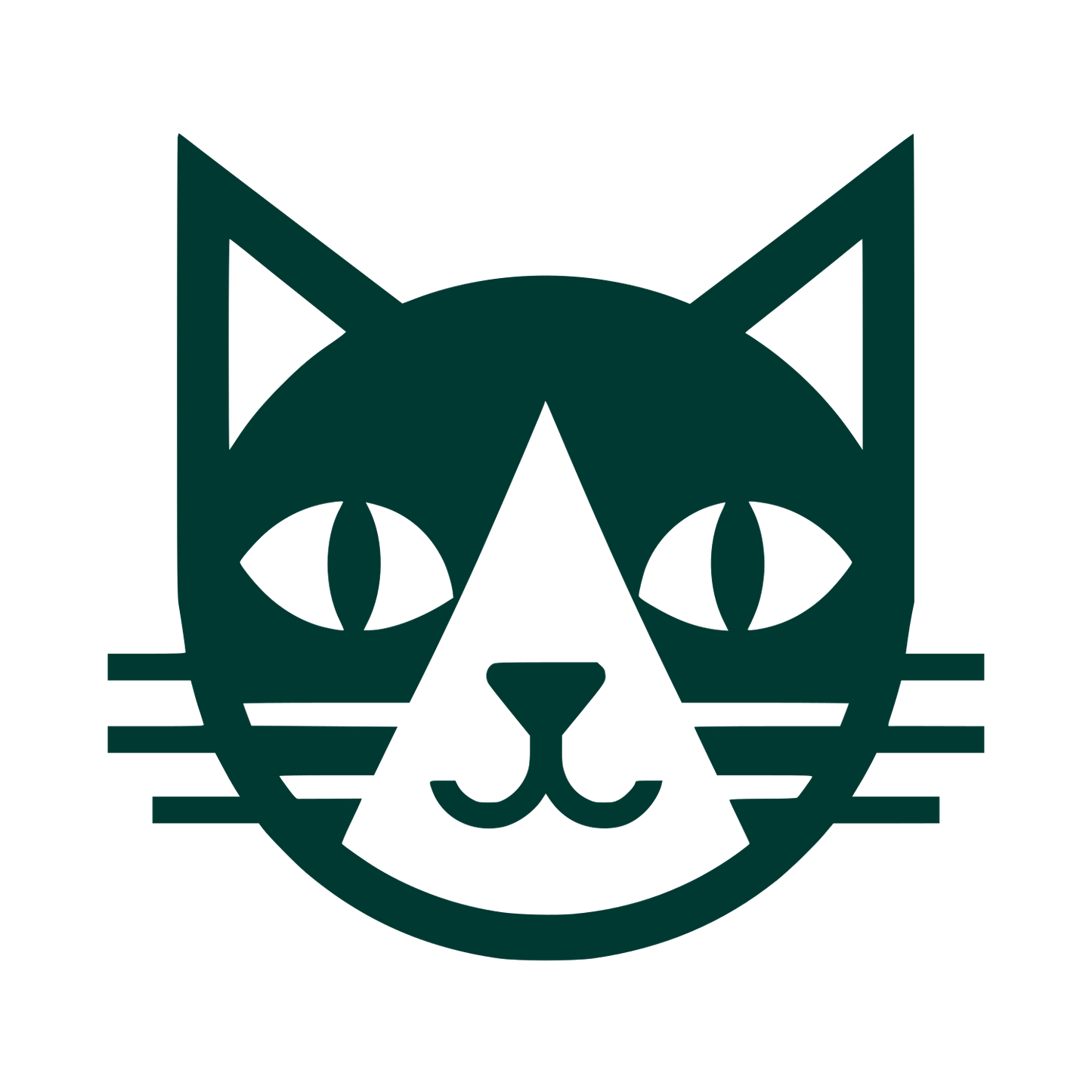 Geometric Cat Face Logo #003932