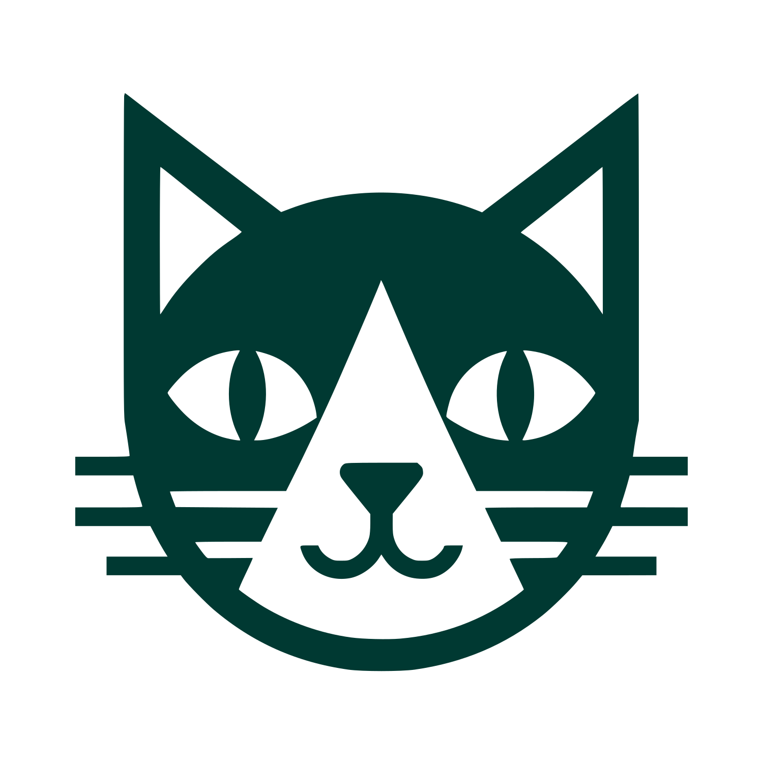 Geometric Cat Face Logo #003932