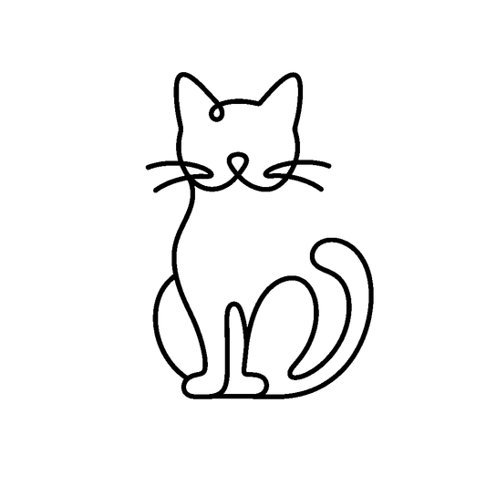 Sitting Cat Outline Logo
