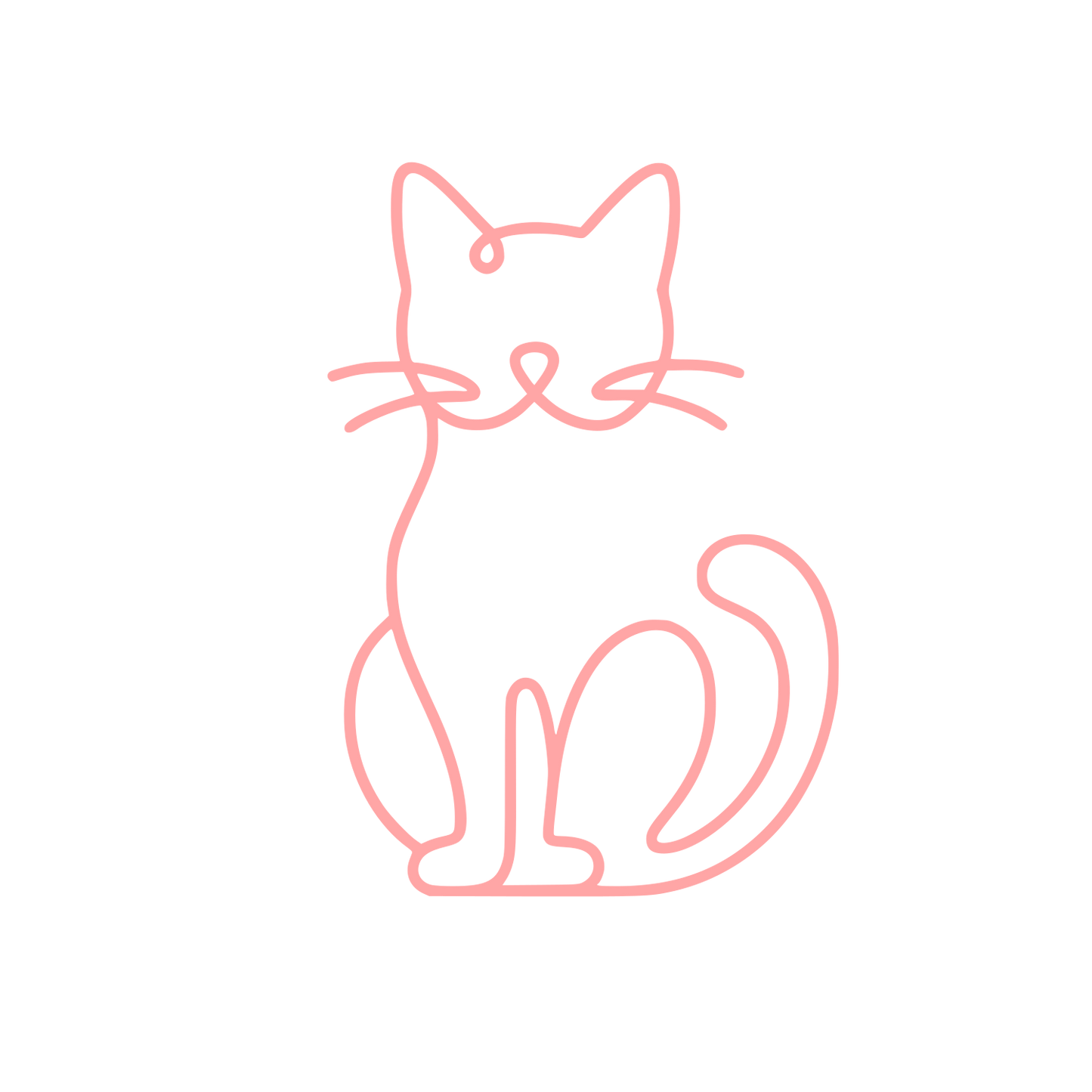 Sitting Cat Outline Logo #ffa6a6