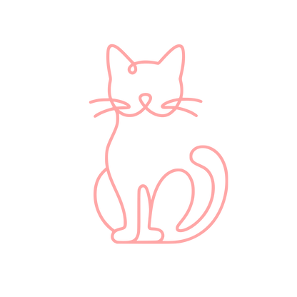 Sitting Cat Outline Logo #ffa6a6