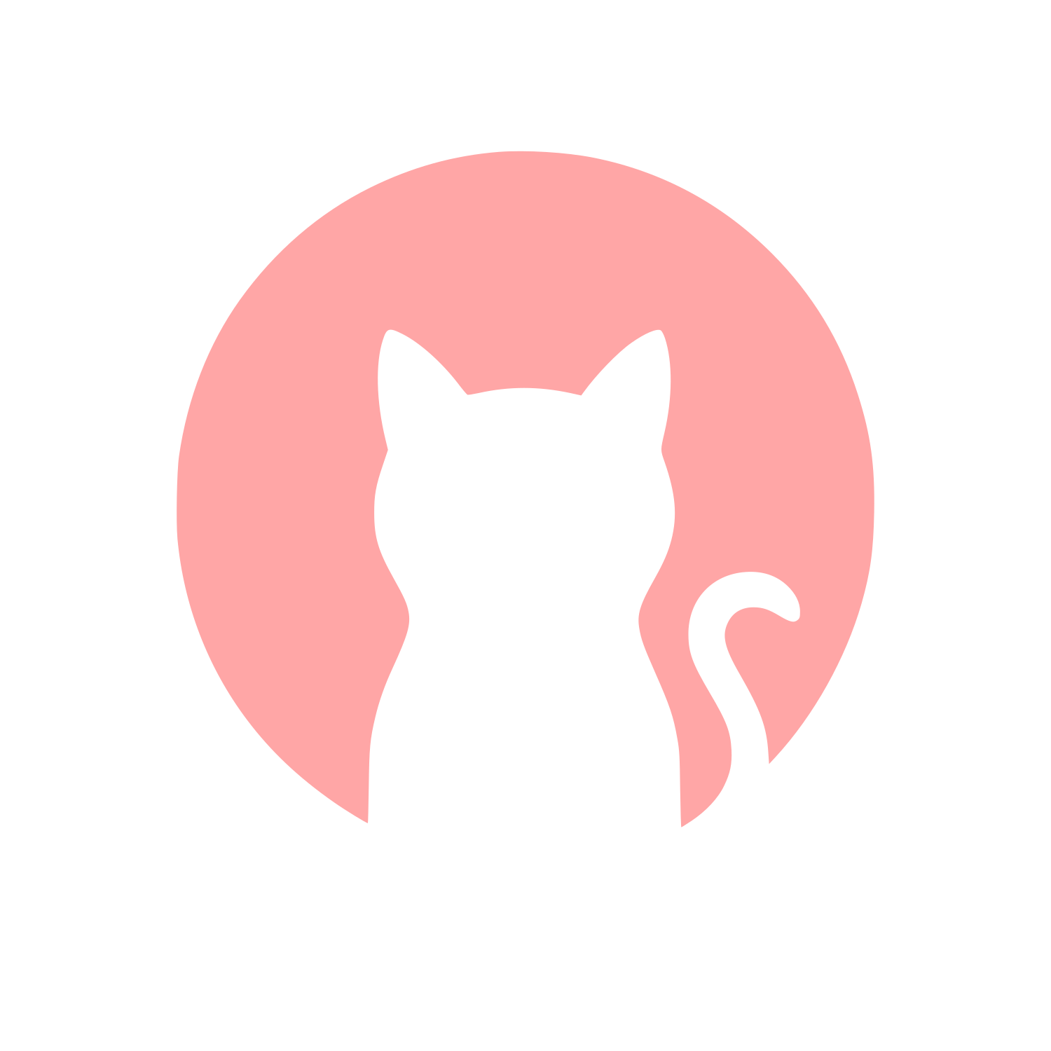 Cat Silhouette Circle Logo #ffa6a6