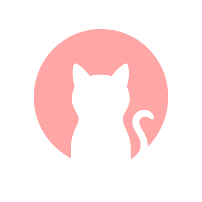 Cat Silhouette Circle Logo #ffa6a6