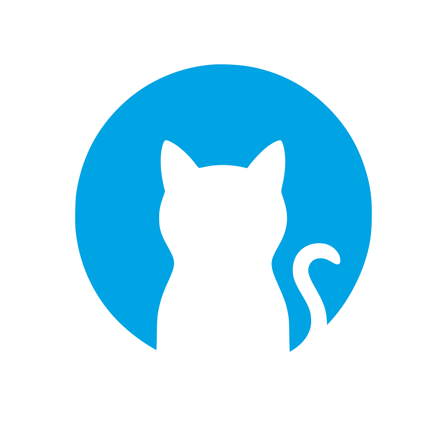 Cat Silhouette Circle Logo #00a3e4