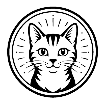 Cat Face Circle Logo