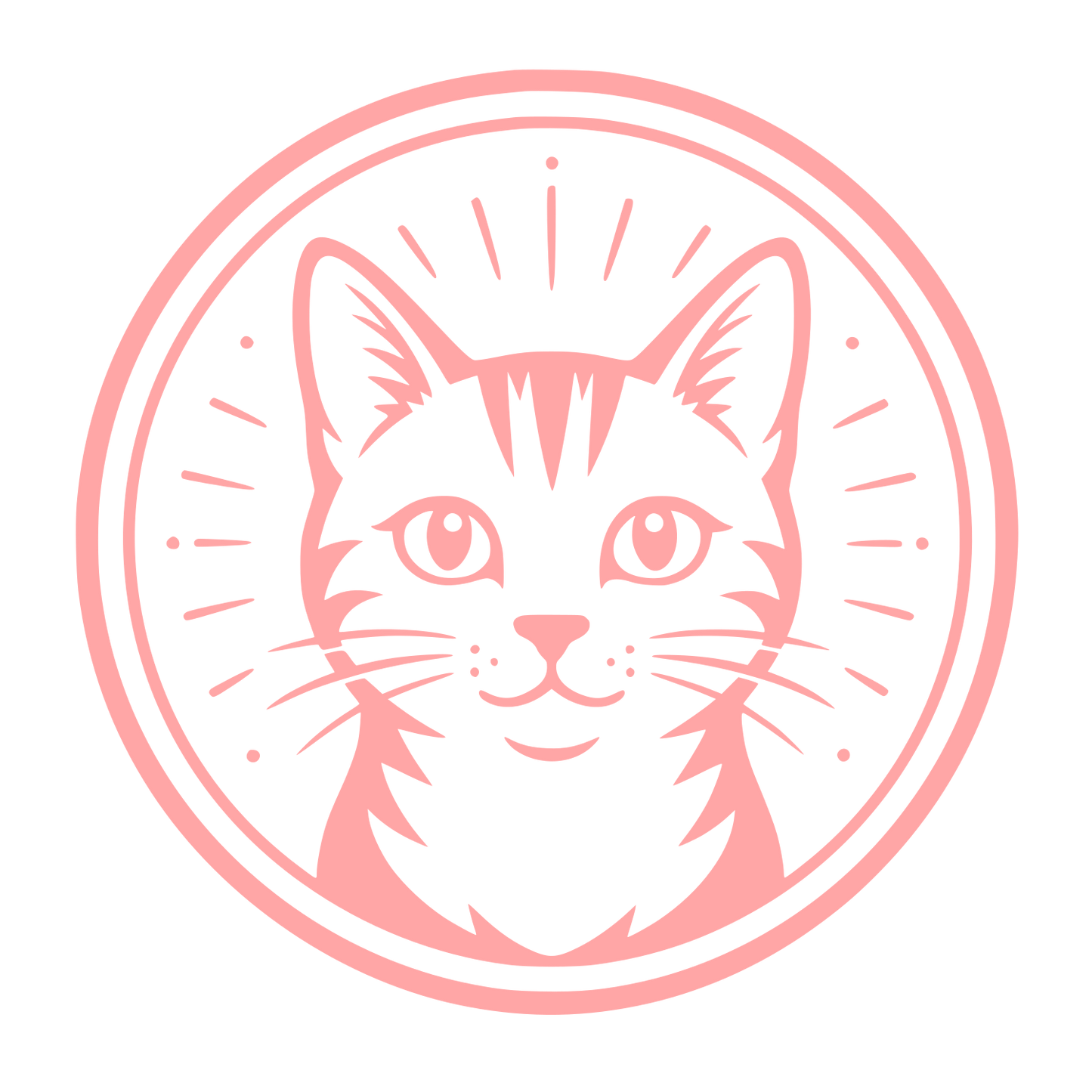 Cat Face Circle Logo #ffa6a6