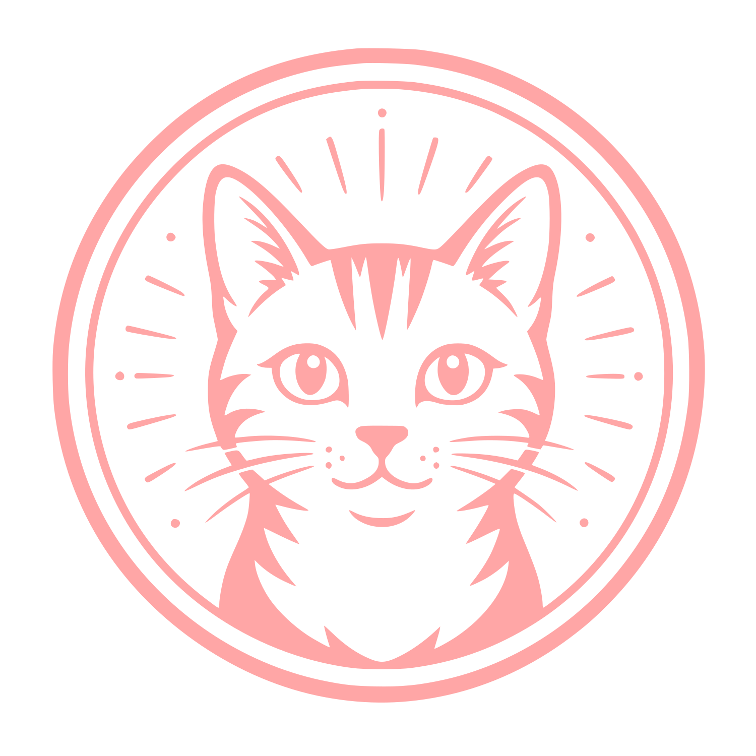 Cat Face Circle Logo #ffa6a6