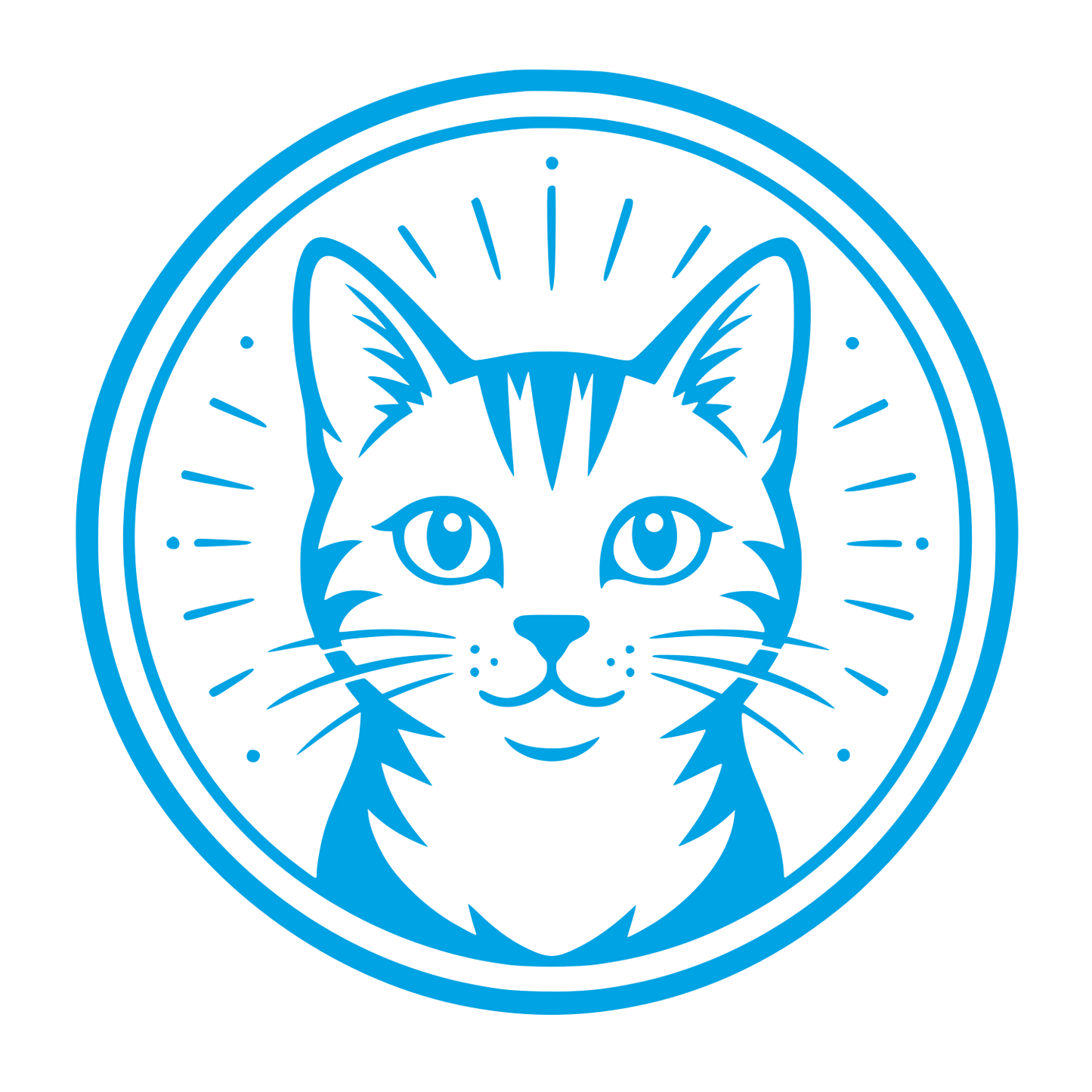 Cat Face Circle Logo #00a3e4