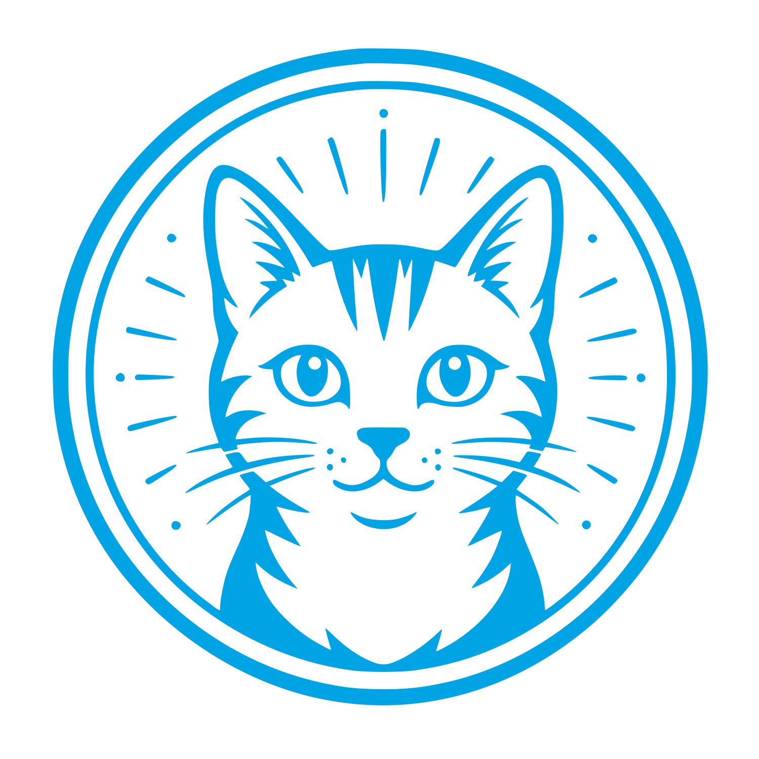 Cat Face Circle Logo #00a3e4