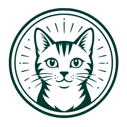 Cat Face Circle Logo #003932