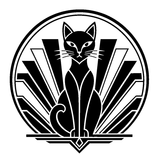 Art Deco Cat Circle Logo