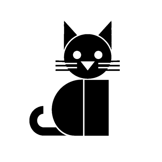 Geometric Sitting Cat Logo