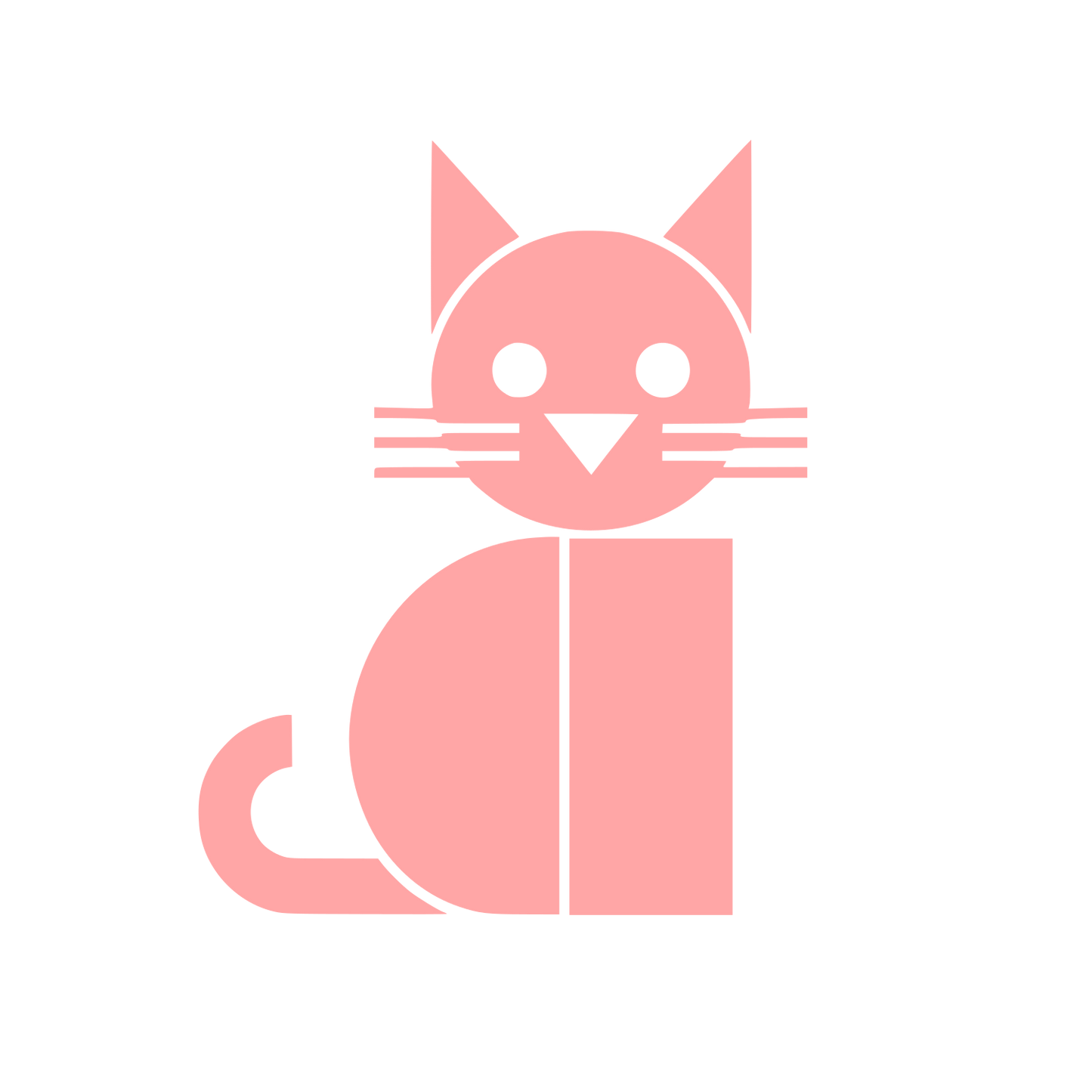 Geometric Sitting Cat Logo #ffa6a6