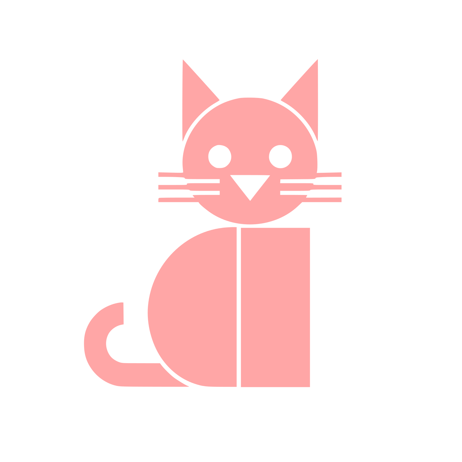 Geometric Sitting Cat Logo #ffa6a6