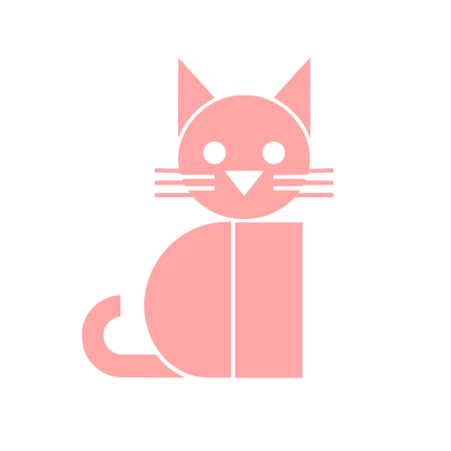 Geometric Sitting Cat Logo #ffa6a6
