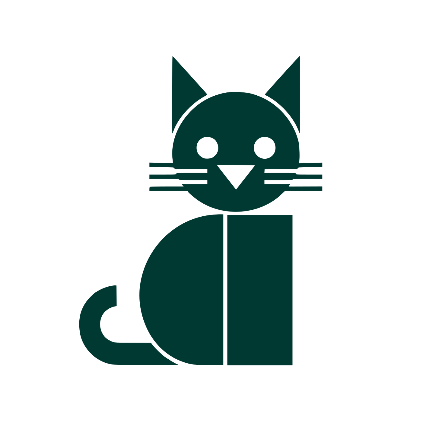 Geometric Sitting Cat Logo #003932