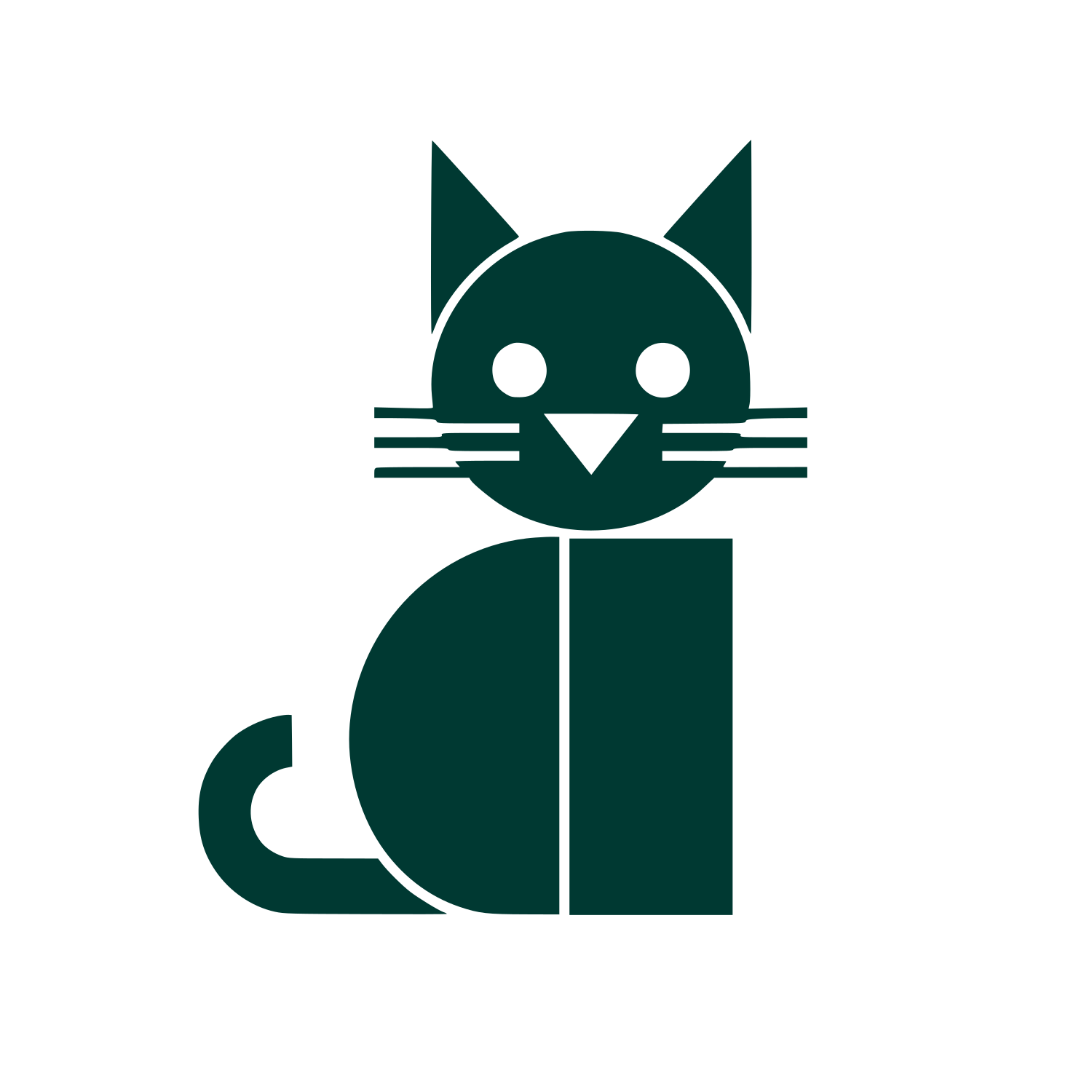 Geometric Sitting Cat Logo #003932
