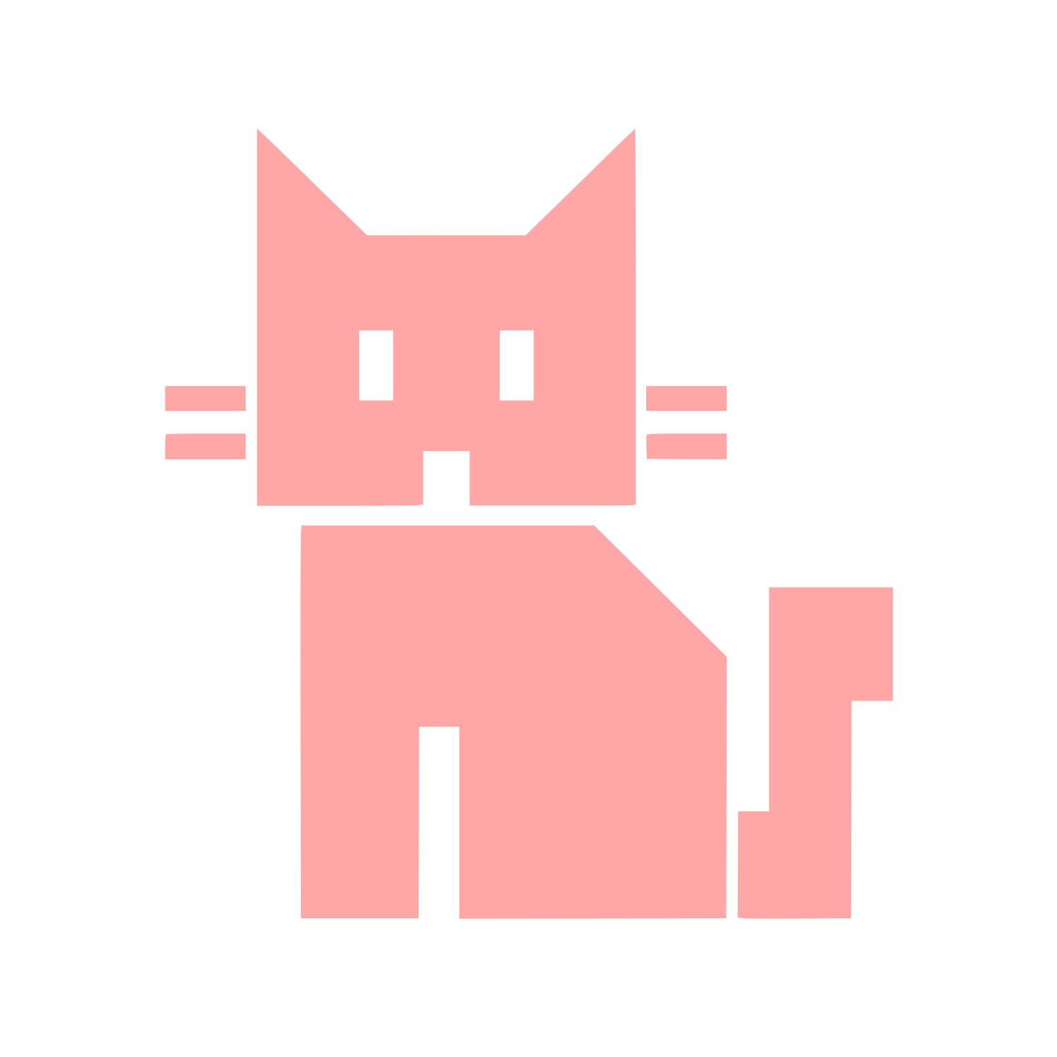 Pixel Cat Logo #ffa6a6