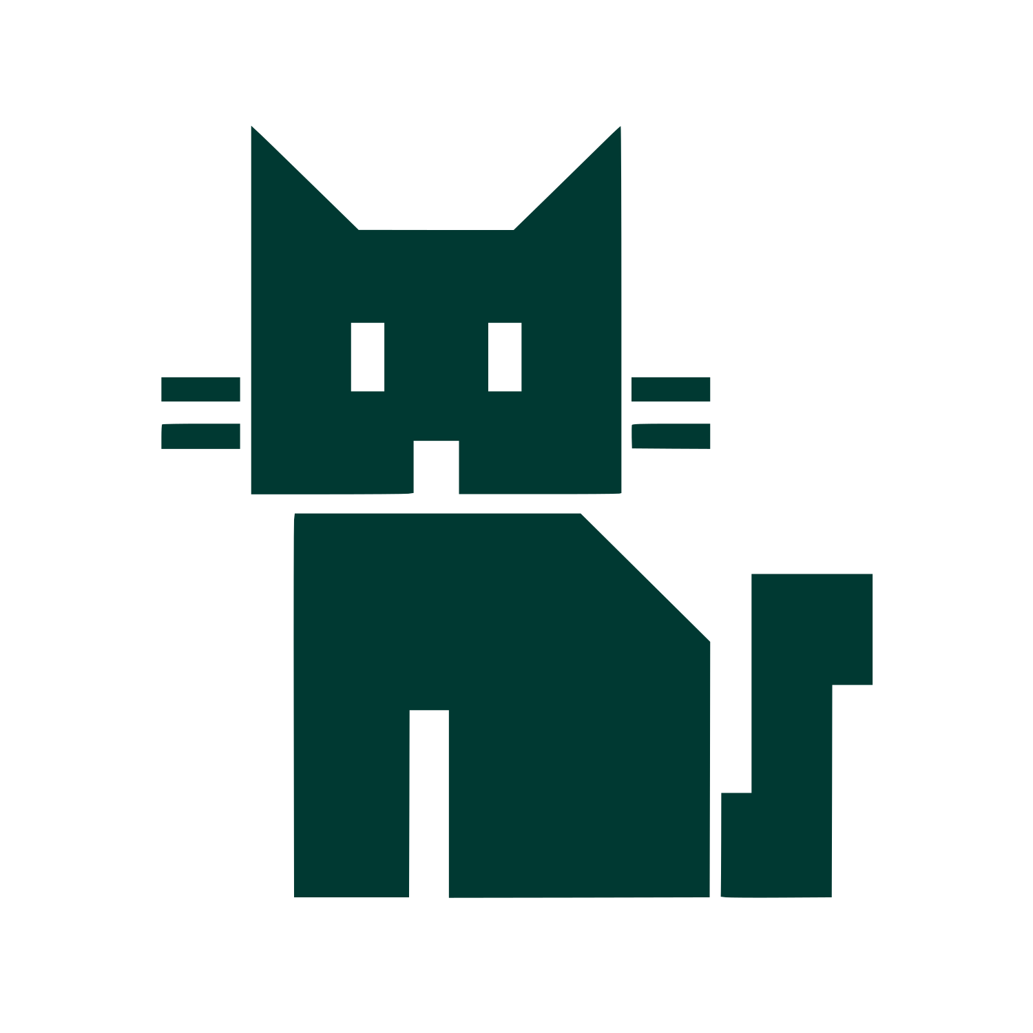 Pixel Cat Logo #003932