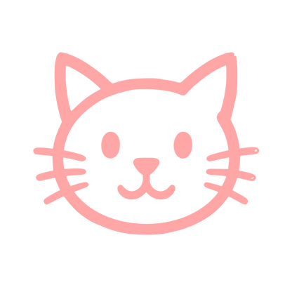 Hand-Drawn Cat Face Logo #ffa6a6