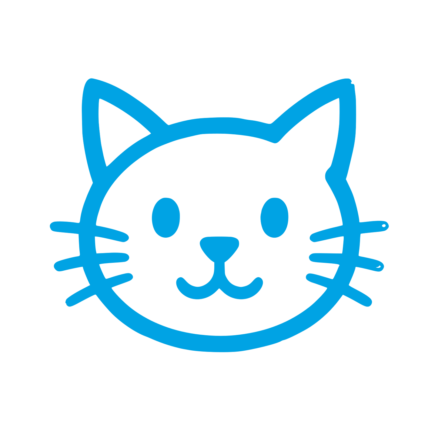 Hand-Drawn Cat Face Logo #00a3e4