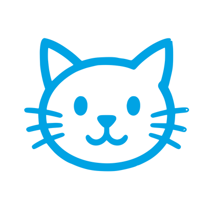 Hand-Drawn Cat Face Logo #00a3e4