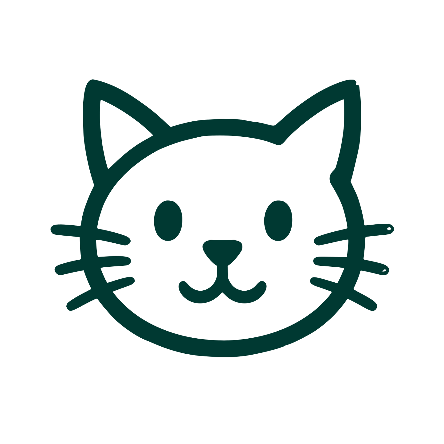 Hand-Drawn Cat Face Logo #003932