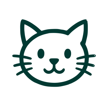 Hand-Drawn Cat Face Logo #003932