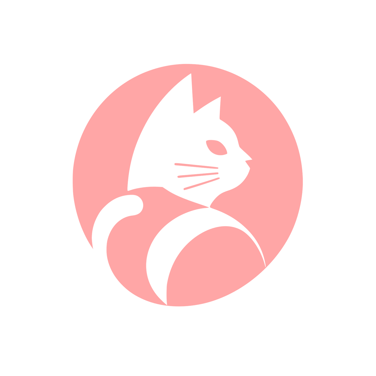 Cat Silhouette Circle Logo #ffa6a6