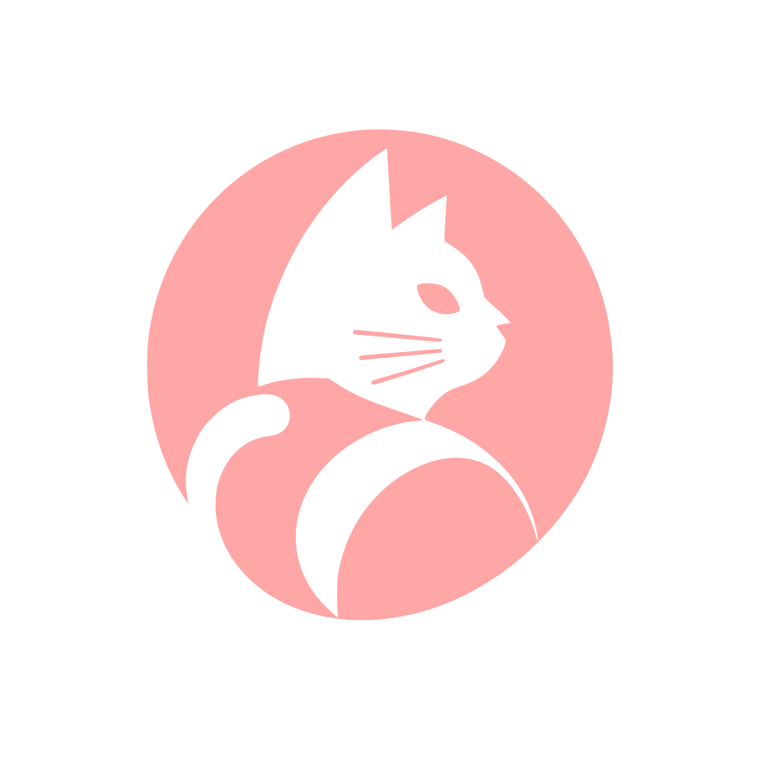 Cat Silhouette Circle Logo #ffa6a6
