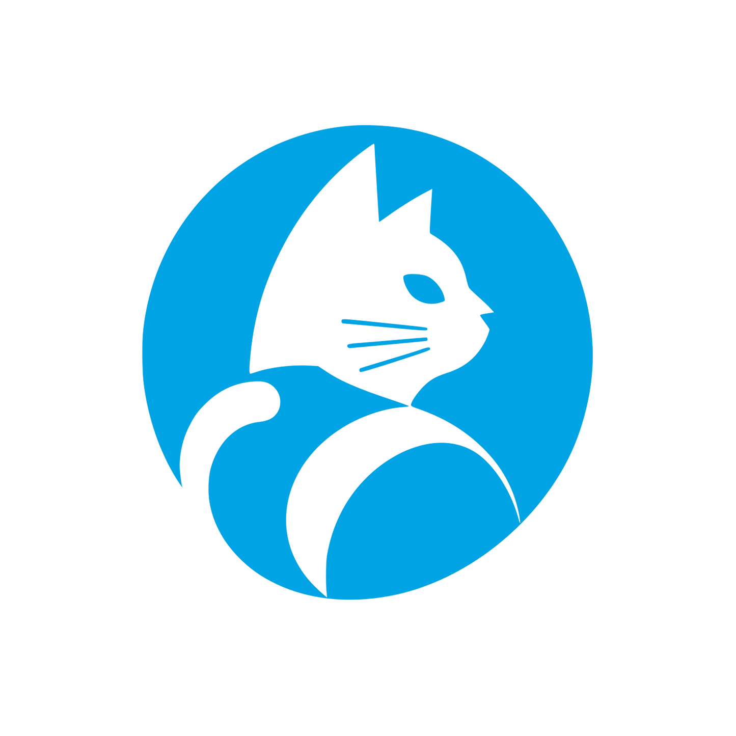 Cat Silhouette Circle Logo #00a3e4