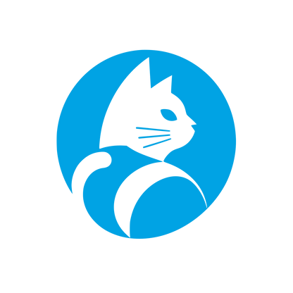 Cat Silhouette Circle Logo #00a3e4
