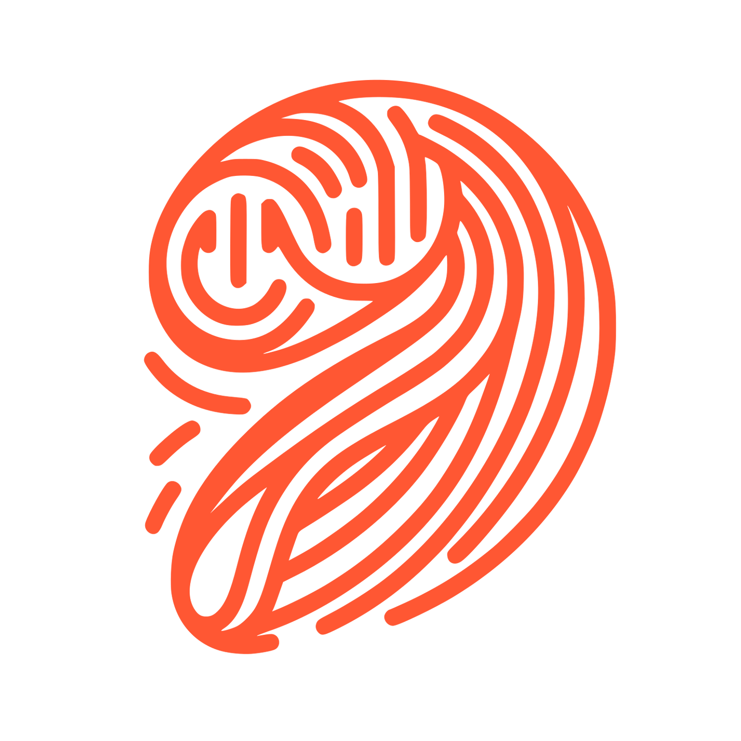 Swirl Line Logo #FF5733
