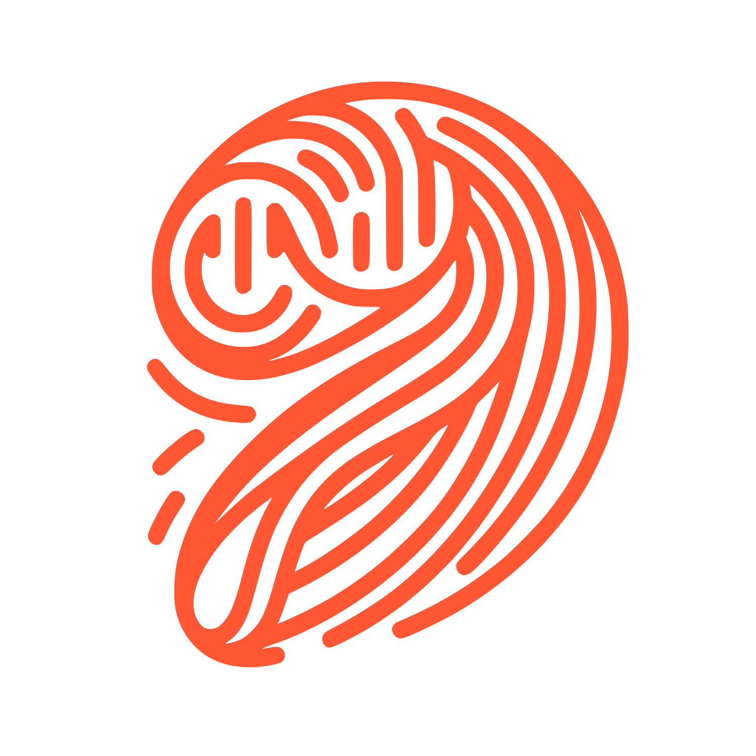 Swirl Line Logo #FF5733
