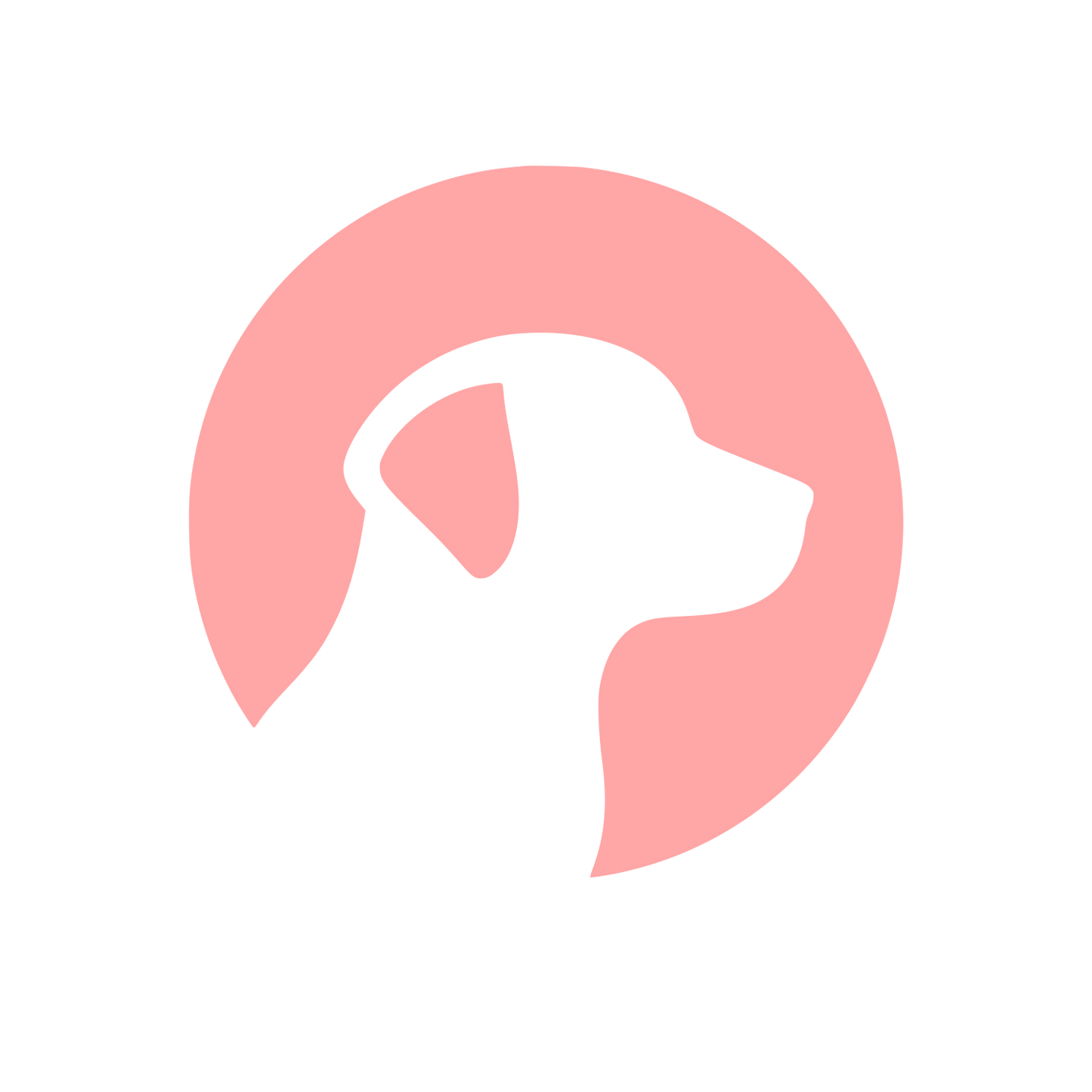 Dog Head Circle Logo #ffa6a6