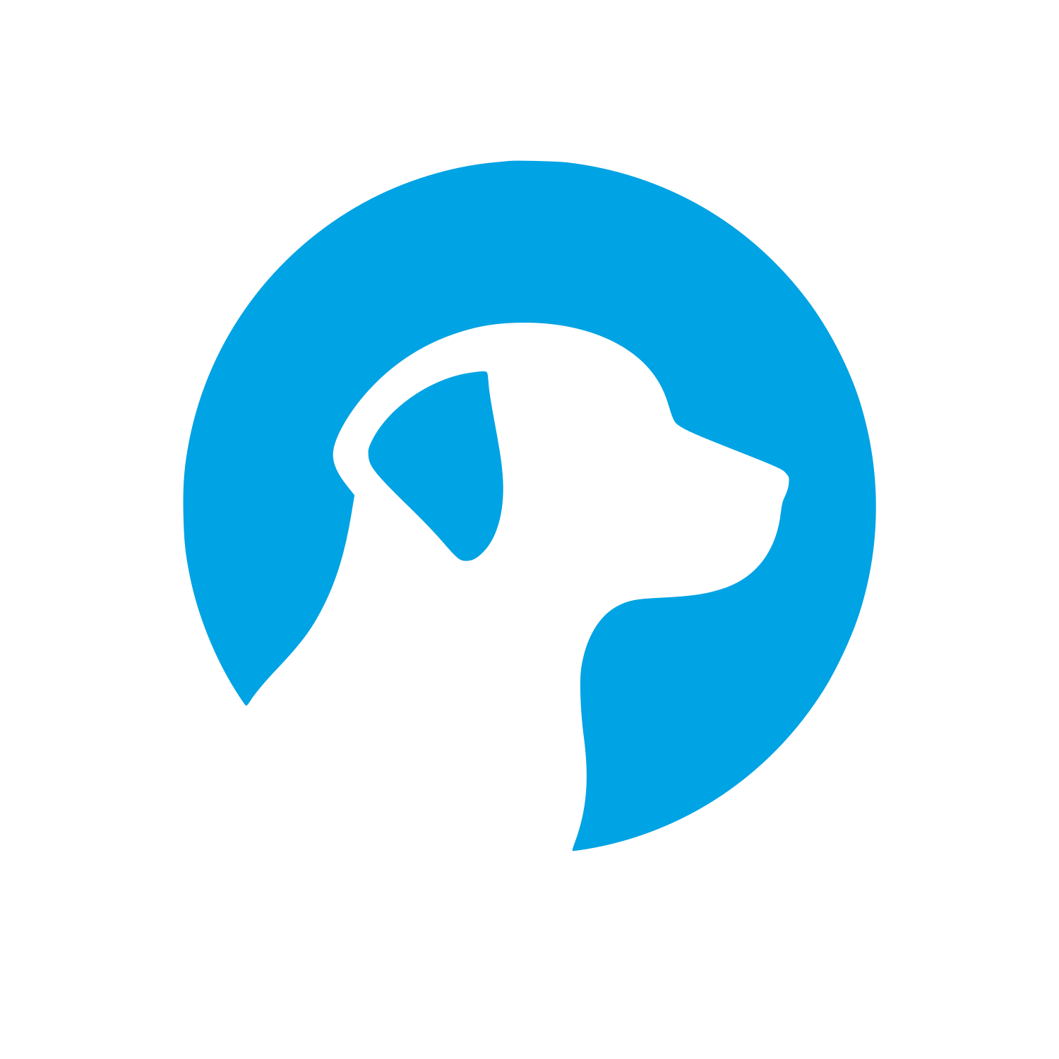 Dog Head Circle Logo #00a3e4