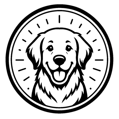 Golden Retriever Circle Badge Logo