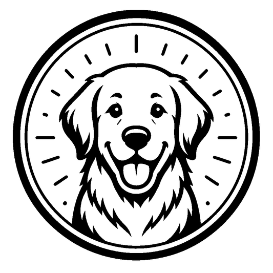 Golden Retriever Circle Badge Logo