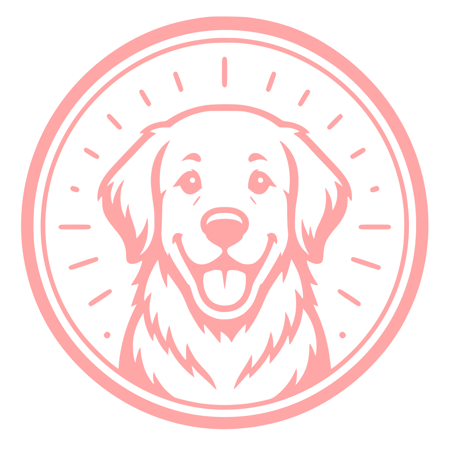 Golden Retriever Circle Badge Logo #ffa6a6