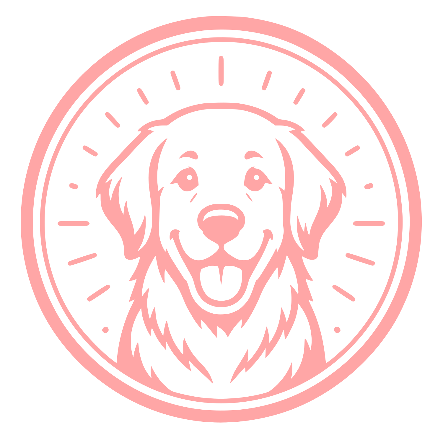 Golden Retriever Circle Badge Logo #ffa6a6