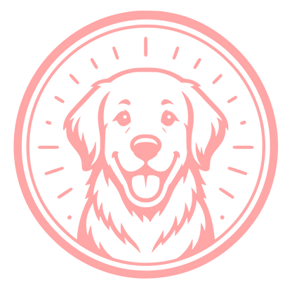 Golden Retriever Circle Badge Logo #ffa6a6