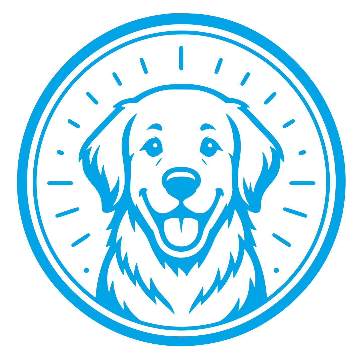 Golden Retriever Circle Badge Logo #00a3e4