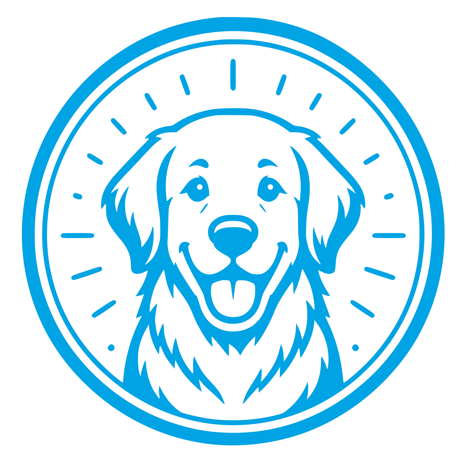 Golden Retriever Circle Badge Logo #00a3e4