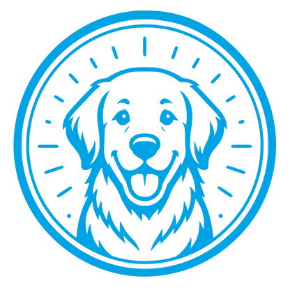 Golden Retriever Circle Badge Logo #00a3e4