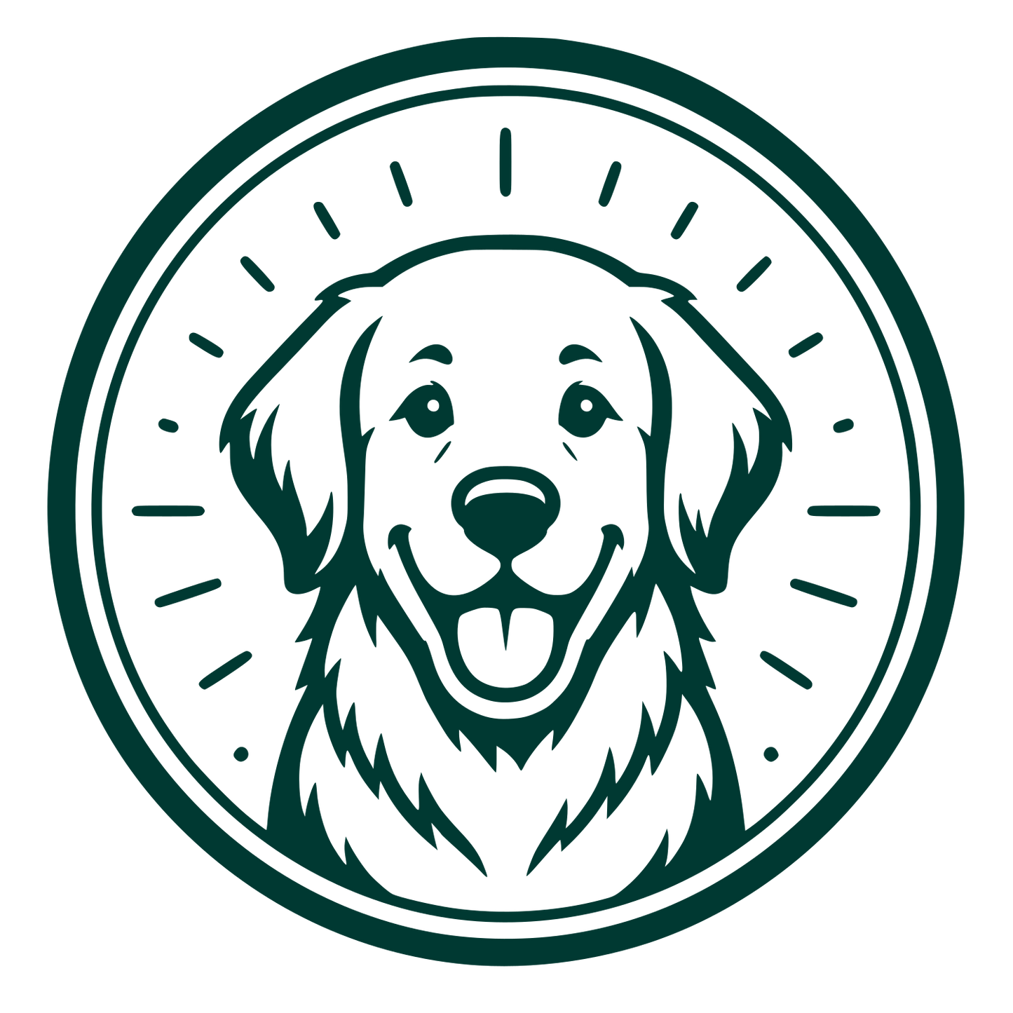 Golden Retriever Circle Badge Logo #003932
