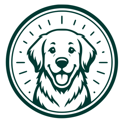 Golden Retriever Circle Badge Logo #003932