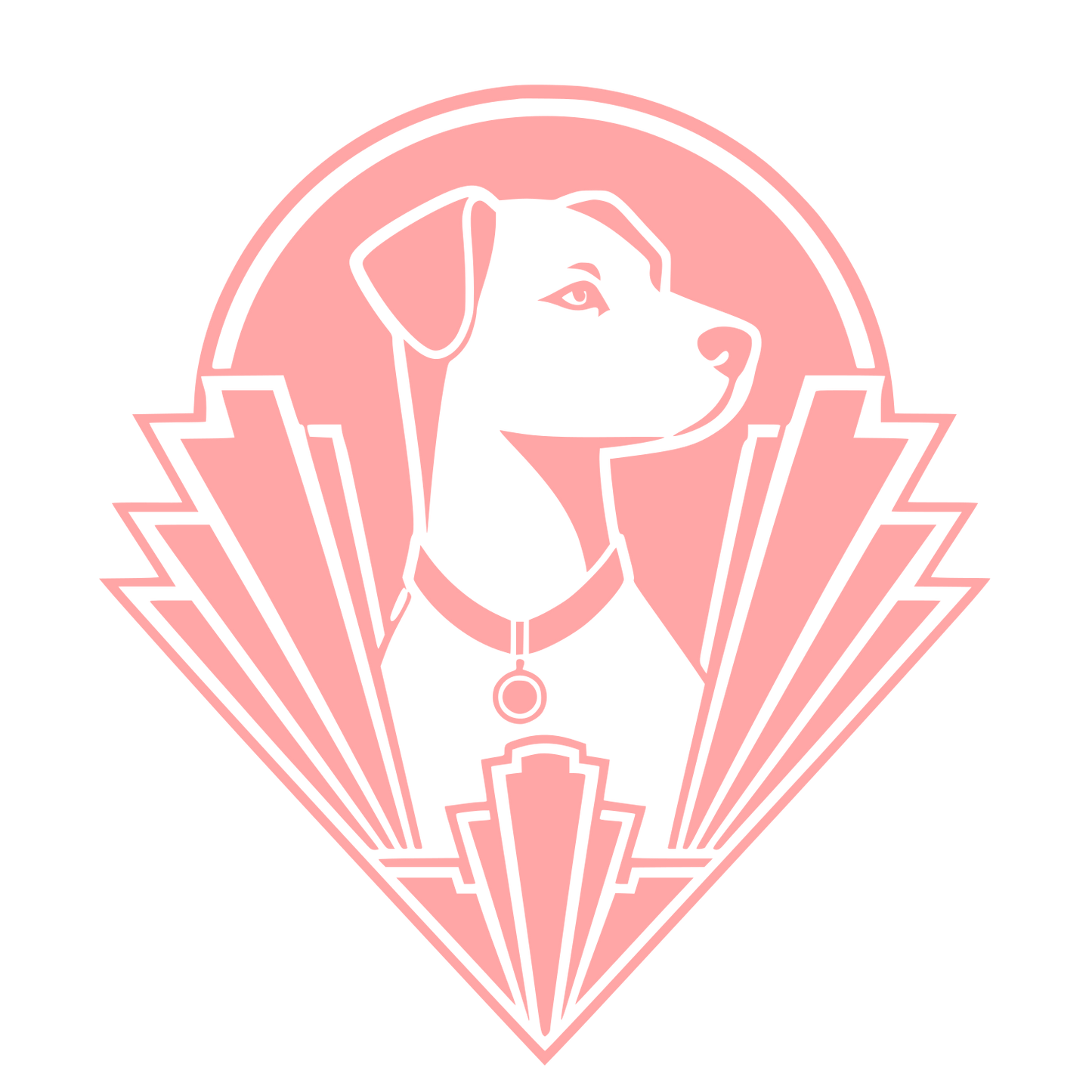 Art Deco Dog Logo #ffa6a6