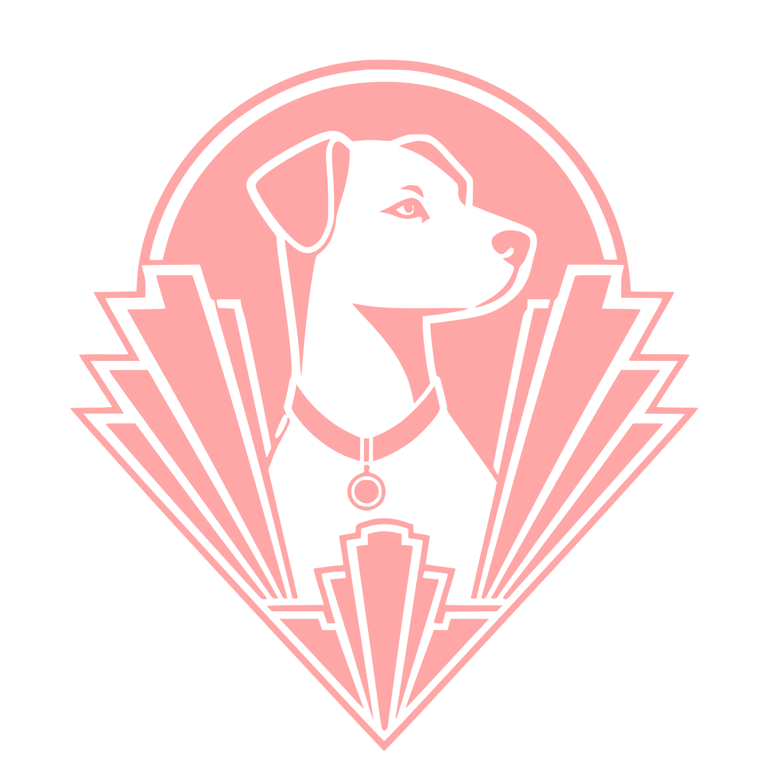 Art Deco Dog Logo #ffa6a6