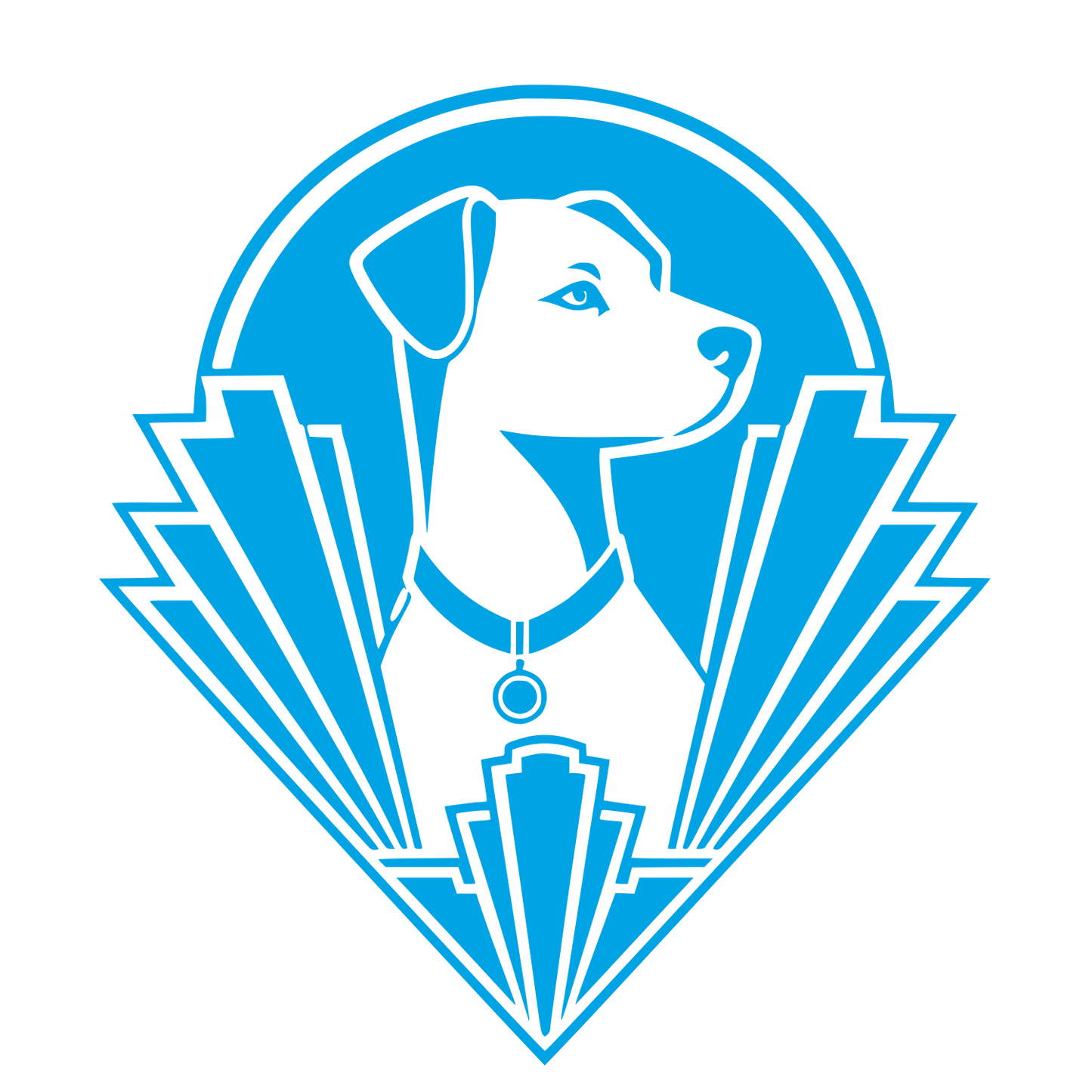 Art Deco Dog Logo #00a3e4