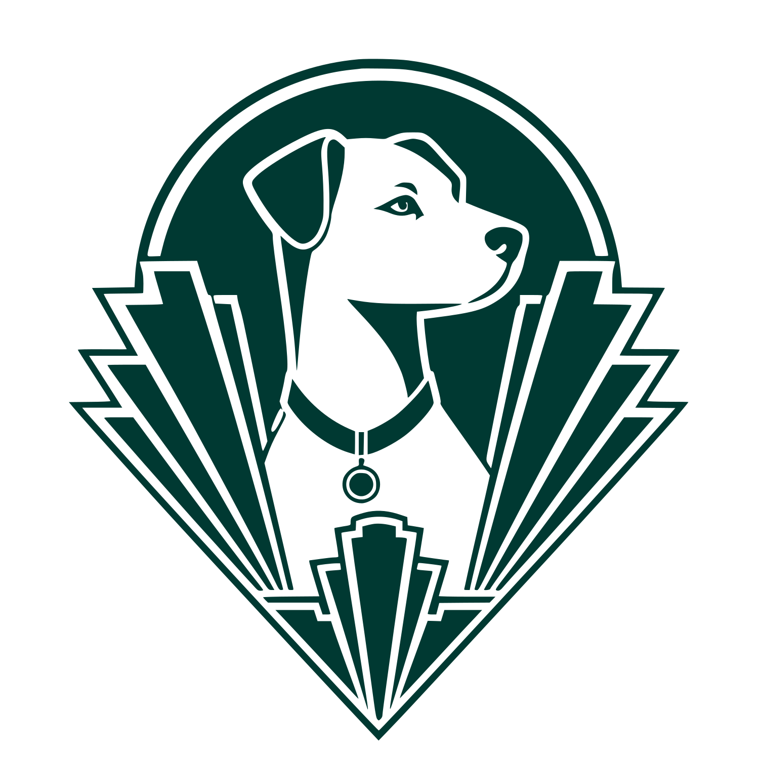 Art Deco Dog Logo #003932